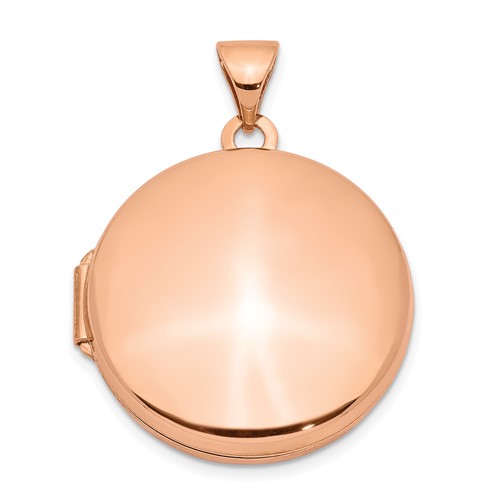 14K Rose Gold Polished Domed 20mm Round Locket