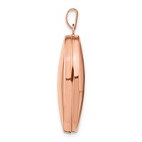 14K Rose Gold Polished Domed Plain 26mm Oval Locket view 2