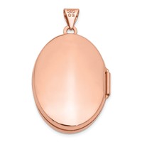 14K Rose Gold Polished Domed Plain 26mm Oval Locket view 3