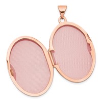 14K Rose Gold Polished Domed Plain 26mm Oval Locket view 4