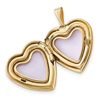 14K 16mmDiamond Heart Locket & Gold-plated Sterling 12mm Pendant view 4