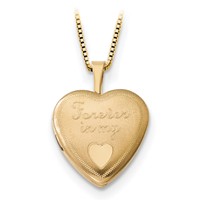 14K 16mm Forever in Heart Locket Gold-plated Sterling 12mm Pendant view 2