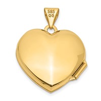 14K Two-Tone Polished Butterfly 18mm Heart Locket view 3