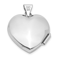 14K White Gold Cut-out Tree of Life with Blue Fabric Interior 18mm Heart Locket view 3