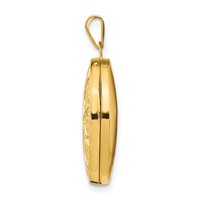 14K Yellow Gold Tree 21x 16mm Oval Locket view 2