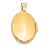 14K Yellow Gold Tree 21x 16mm Oval Locket view 3