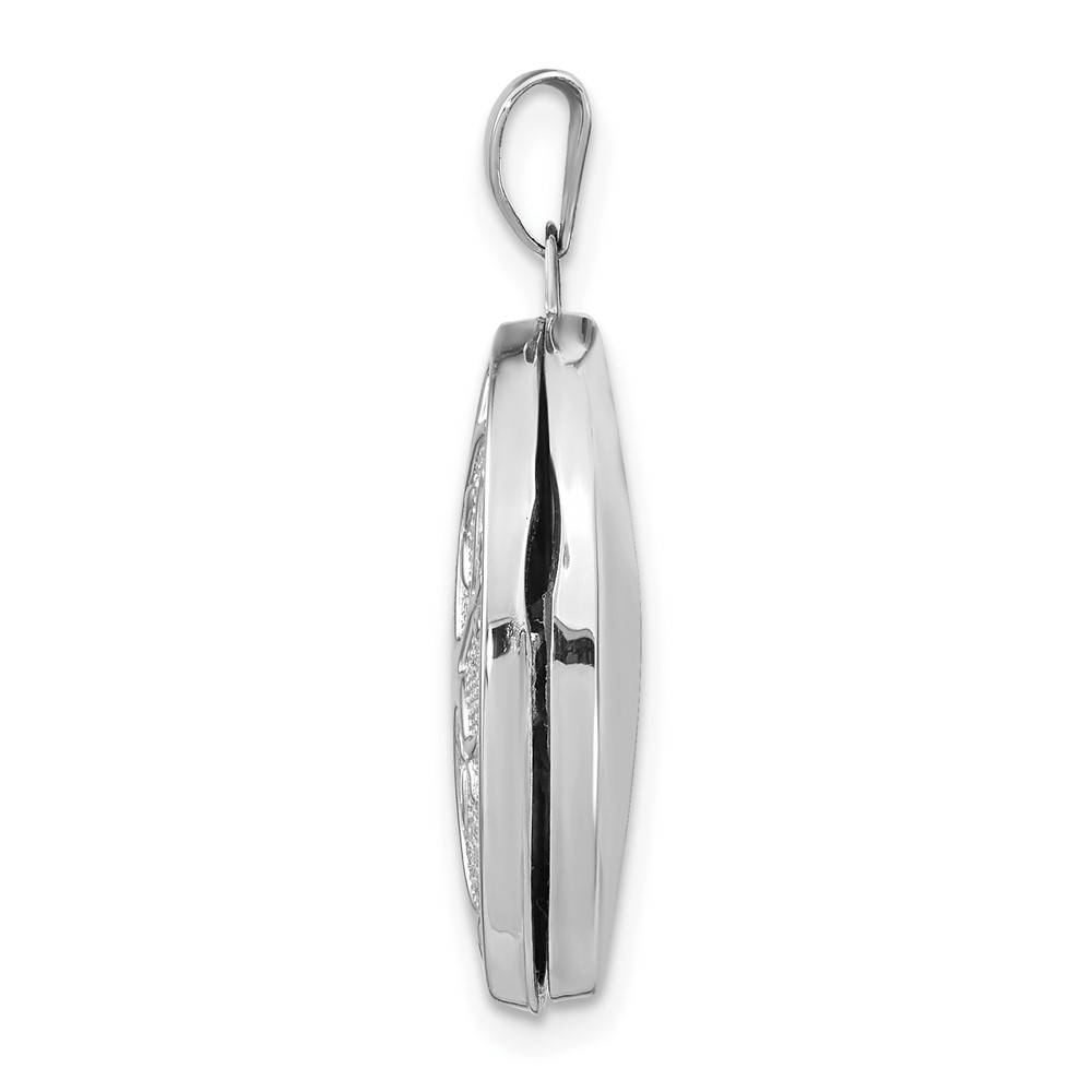 14k White Gold Tree 21x16mm Oval Locket (XL699)