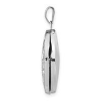14K White Gold Tree 21x 16mm Oval Locket view 2