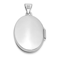 14K White Gold Tree 21x 16mm Oval Locket view 3