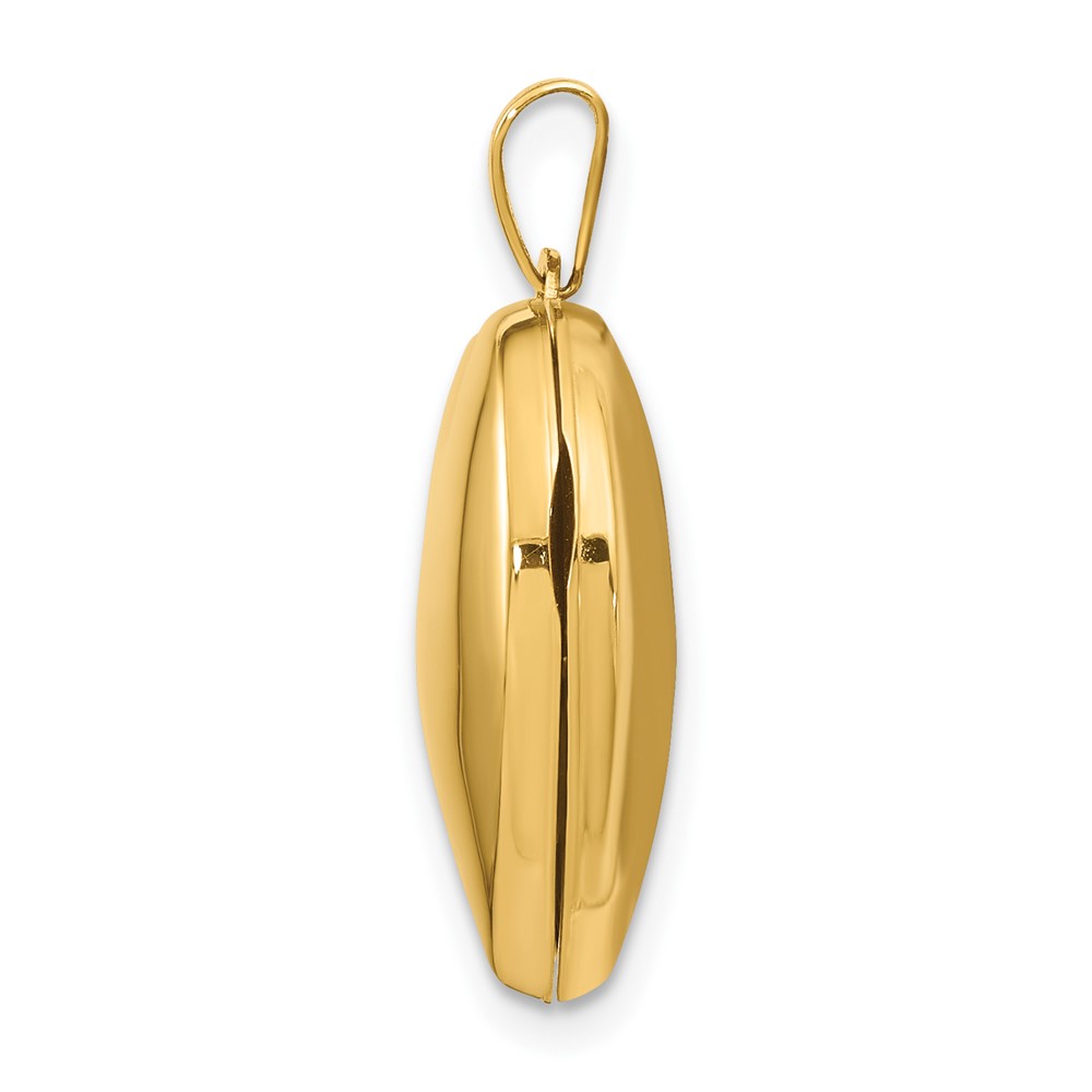 14k Polished Domed Plain 18mm Heart Locket (XL72)