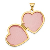 14K Yellow Gold Polished Domed Plain 18mm Heart Locket view 4