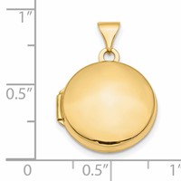 14K Polished Domed 16mm Round Locket view 3