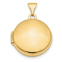 14K Polished Domed 16mm Round Locket view 1