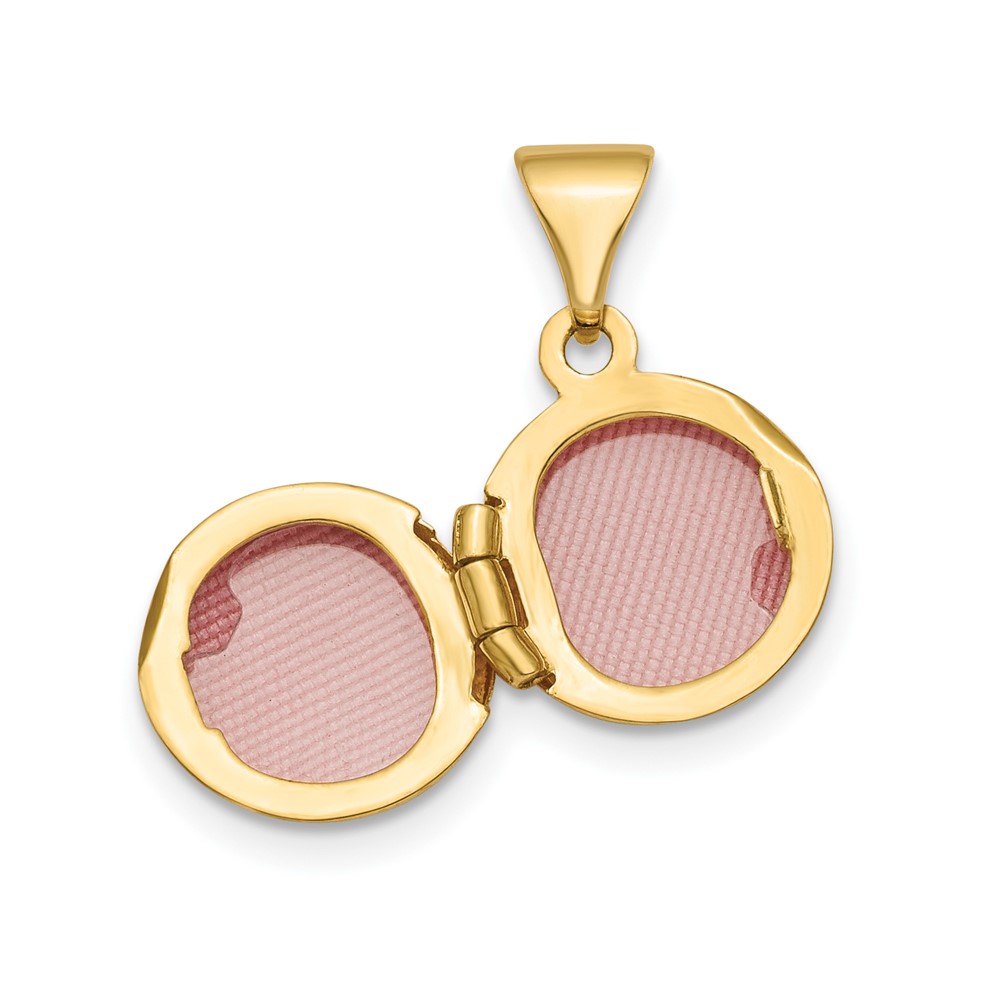 14k Polished Domed 10mm Round Locket (XL729)