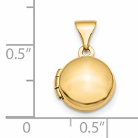 14K Yellow Gold Polished Domed 10mm Round Locket view 3