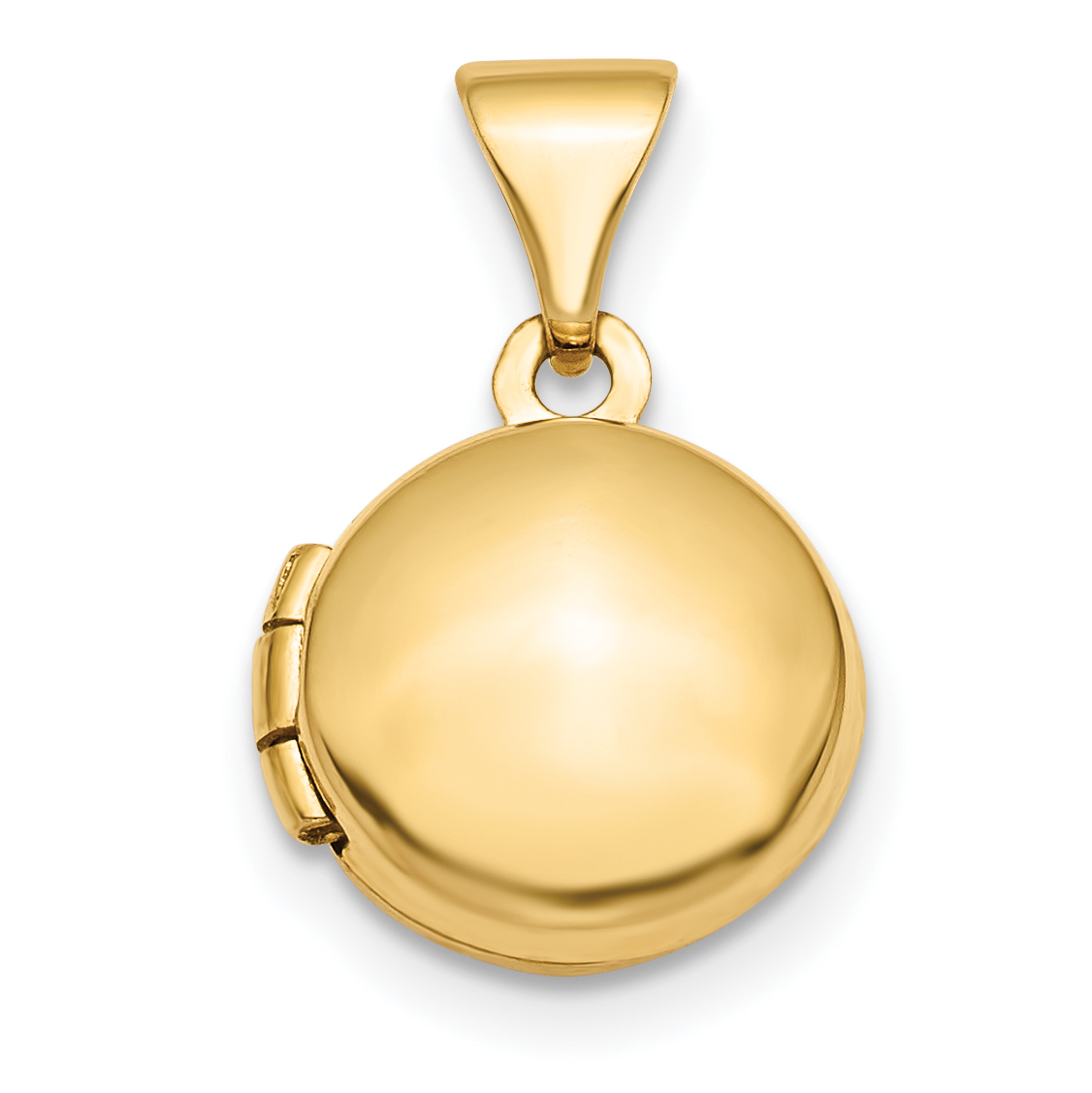 14k Polished Domed 10mm Round Locket (XL729)