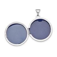 14K White Gold Polished Domed 20mm Round Locket view 2