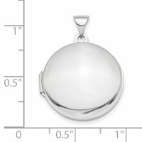 14K White Gold Polished Domed 20mm Round Locket view 3
