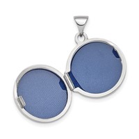 14K White Gold Polished Domed 16mm Round Locket view 2