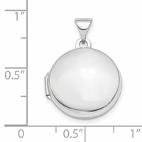 14K White Gold Polished Domed 16mm Round Locket view 3