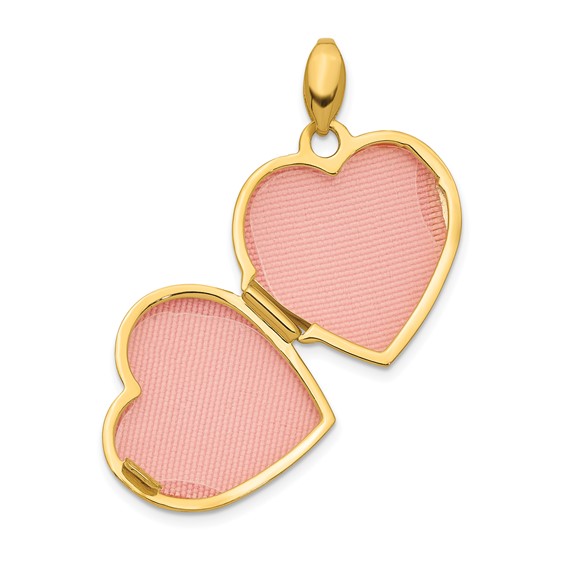 14K Diamond PRINCESS with Crown 16mm Heart Locket