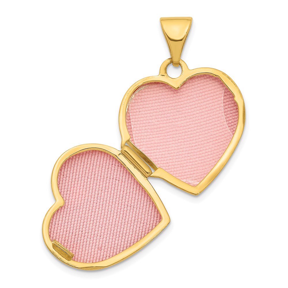 14K and White Rhodium Diamond 16mm Heart Locket (XL739)