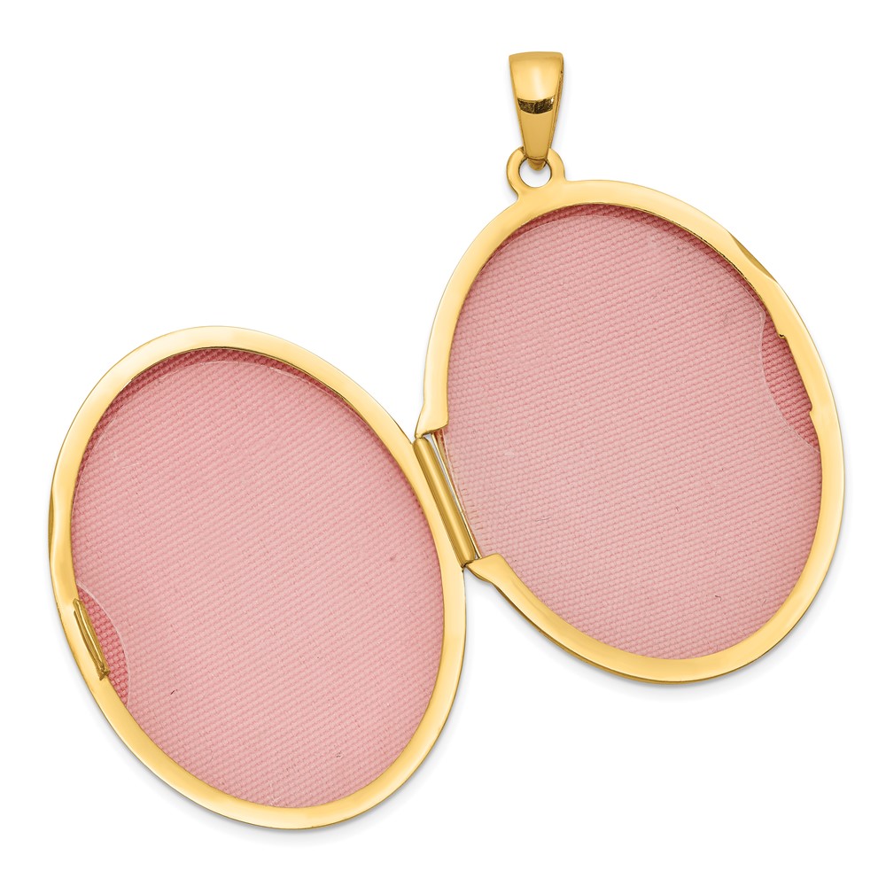 14k Polished Domed Plain 34mm Oval Locket (XL772)