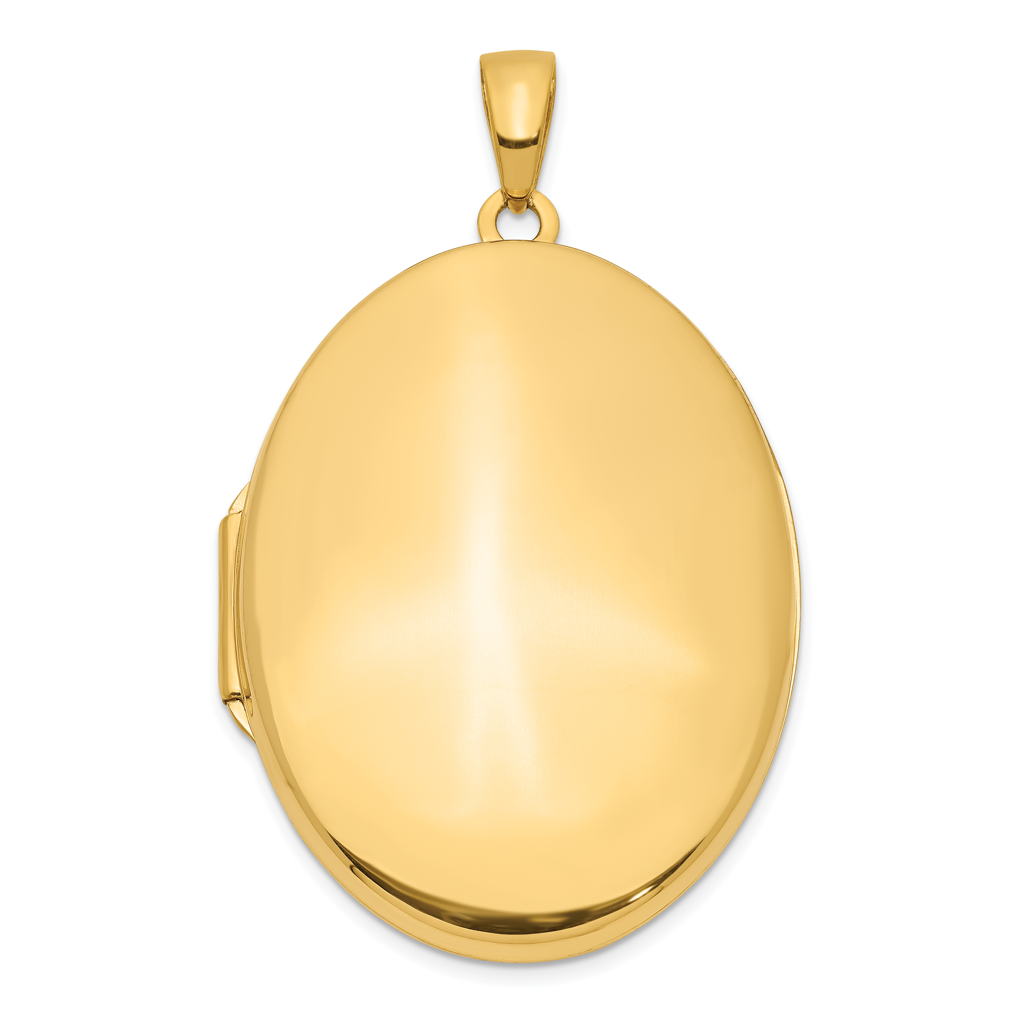 14k Polished Domed Plain 34mm Oval Locket (XL772)