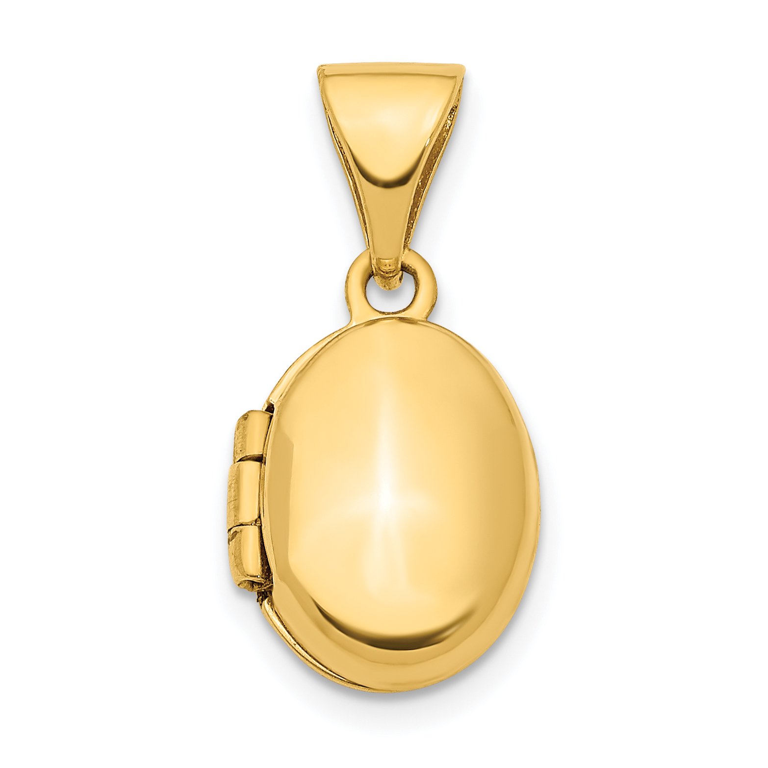 14k Polished Plain 12mm Oval Locket (XL774)
