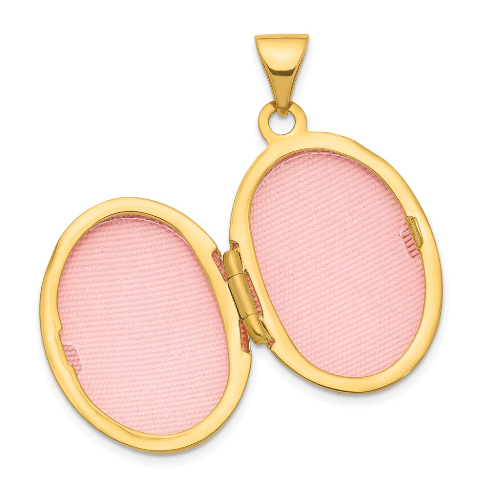 14k Polished Plain 21mm Oval Locket (XL776)