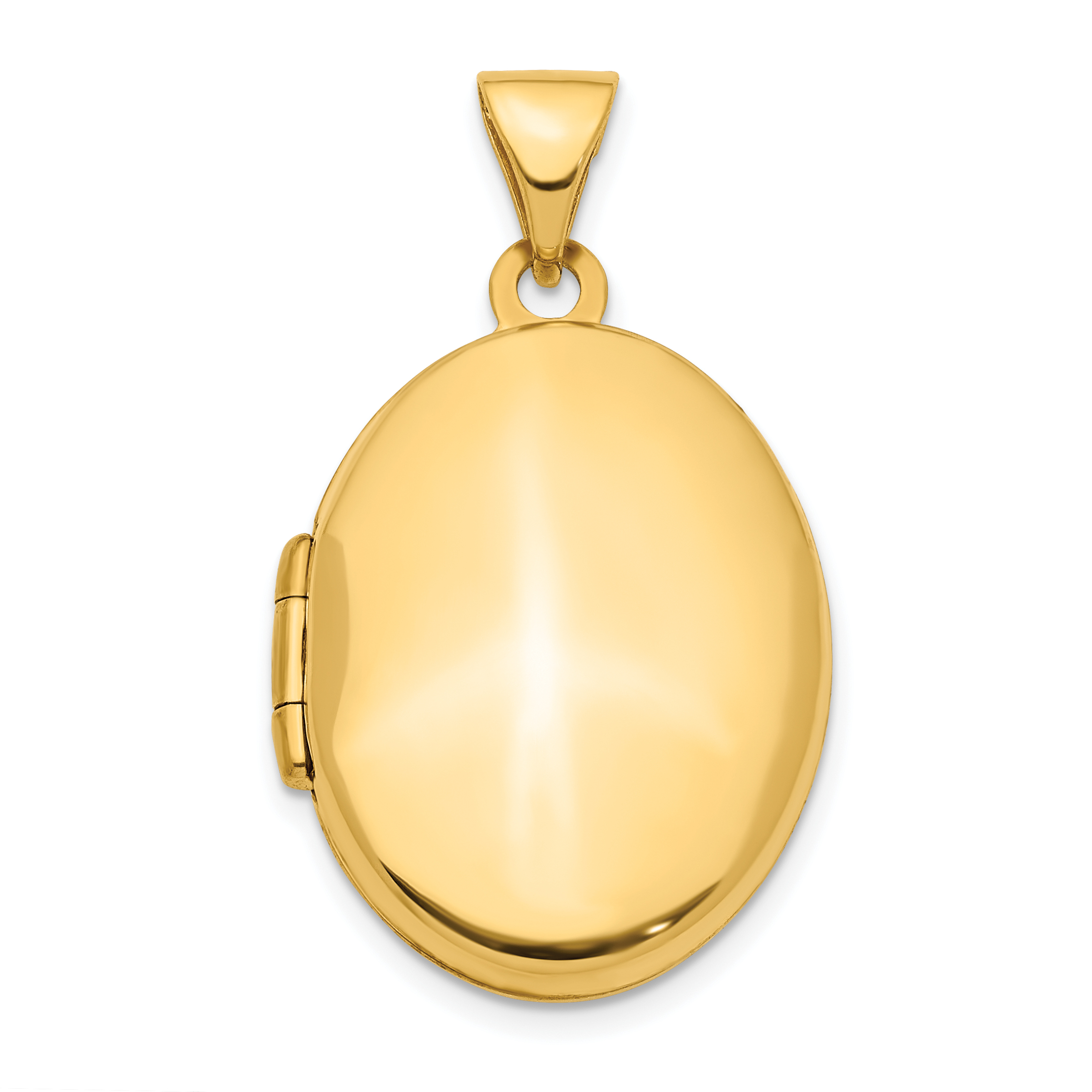 14k Polished Plain 21mm Oval Locket (XL776)