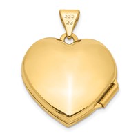 14K Yellow Gold Two Hearts 18mm Heart Locket view 3