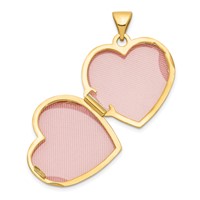 14K Yellow Gold Two Hearts 18mm Heart Locket view 4