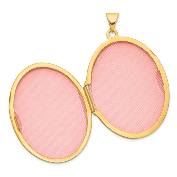 Gold Polished Floral Oval Lockets