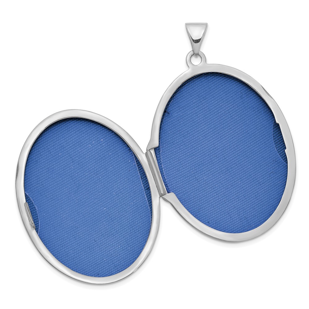 14K White Gold Floral Border 33mm Oval Locket (XL783)