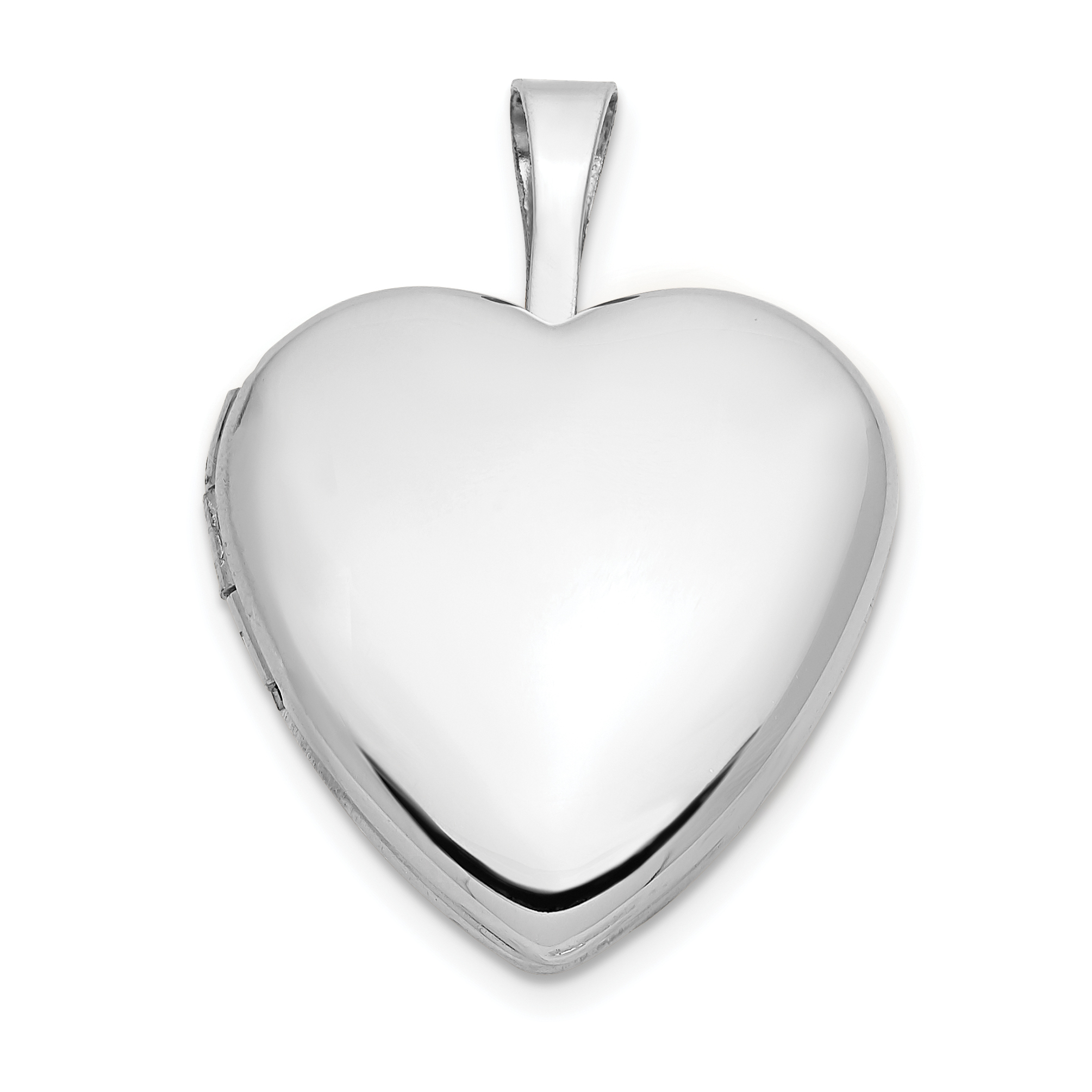 14k White Gold 16mm Heart Locket (XL787)