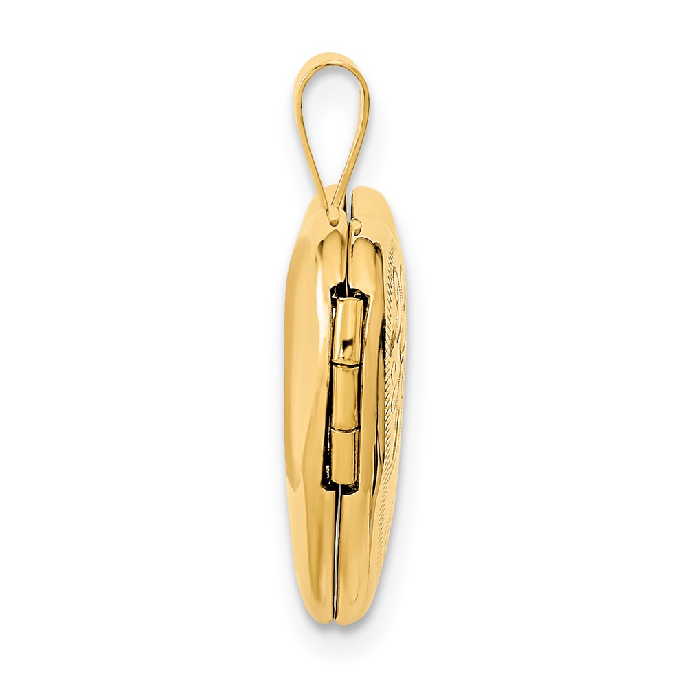 14k Leaf and Scroll 16mm Heart Locket (XL790)