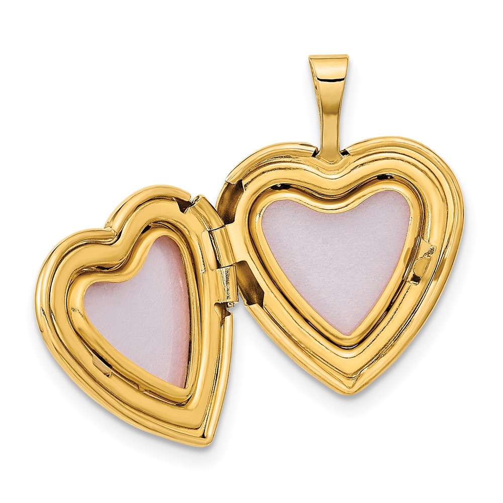 14k Leaf and Scroll 16mm Heart Locket (XL790)