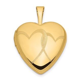 Gold Polished Heart Lockets