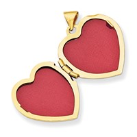 14K Yellow Gold Diamond Claddagh with Poem on Reverse 18mm Heart Locket view 3