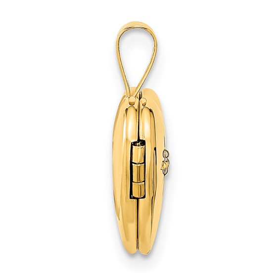 Gold Polished Diamond Heart Lockets