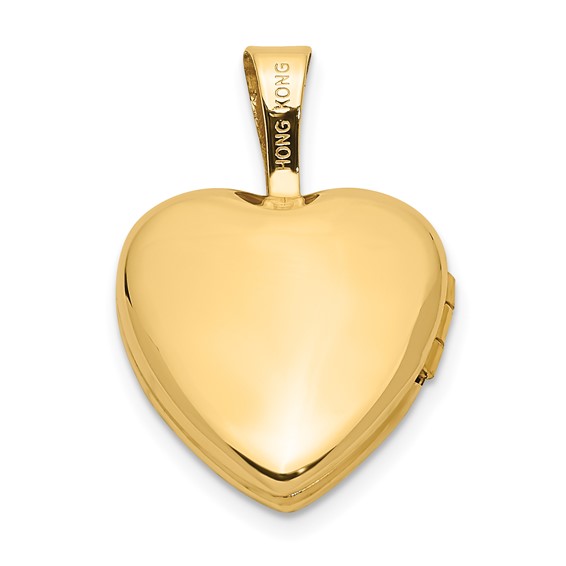 Gold Polished Diamond Heart Lockets