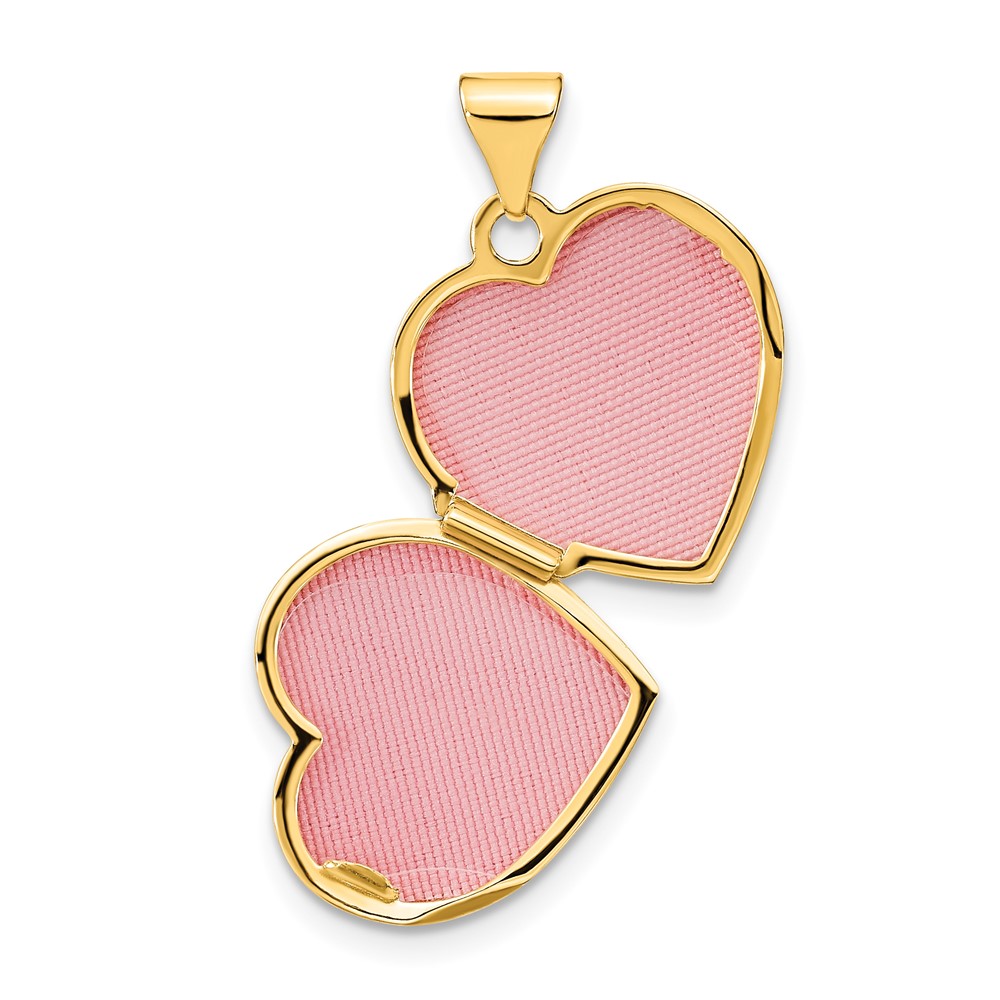 14k Reversible Swirl Design 15mm Heart Locket (XL804)