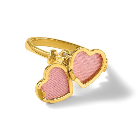 14k (8x8mm Photos) 10mm Heart Locket Size 7 Ring