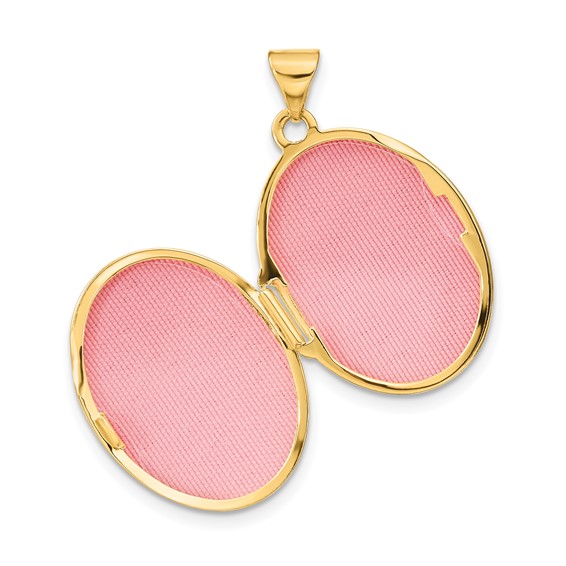 14k Reversible Swirl Design 21mm Oval Locket