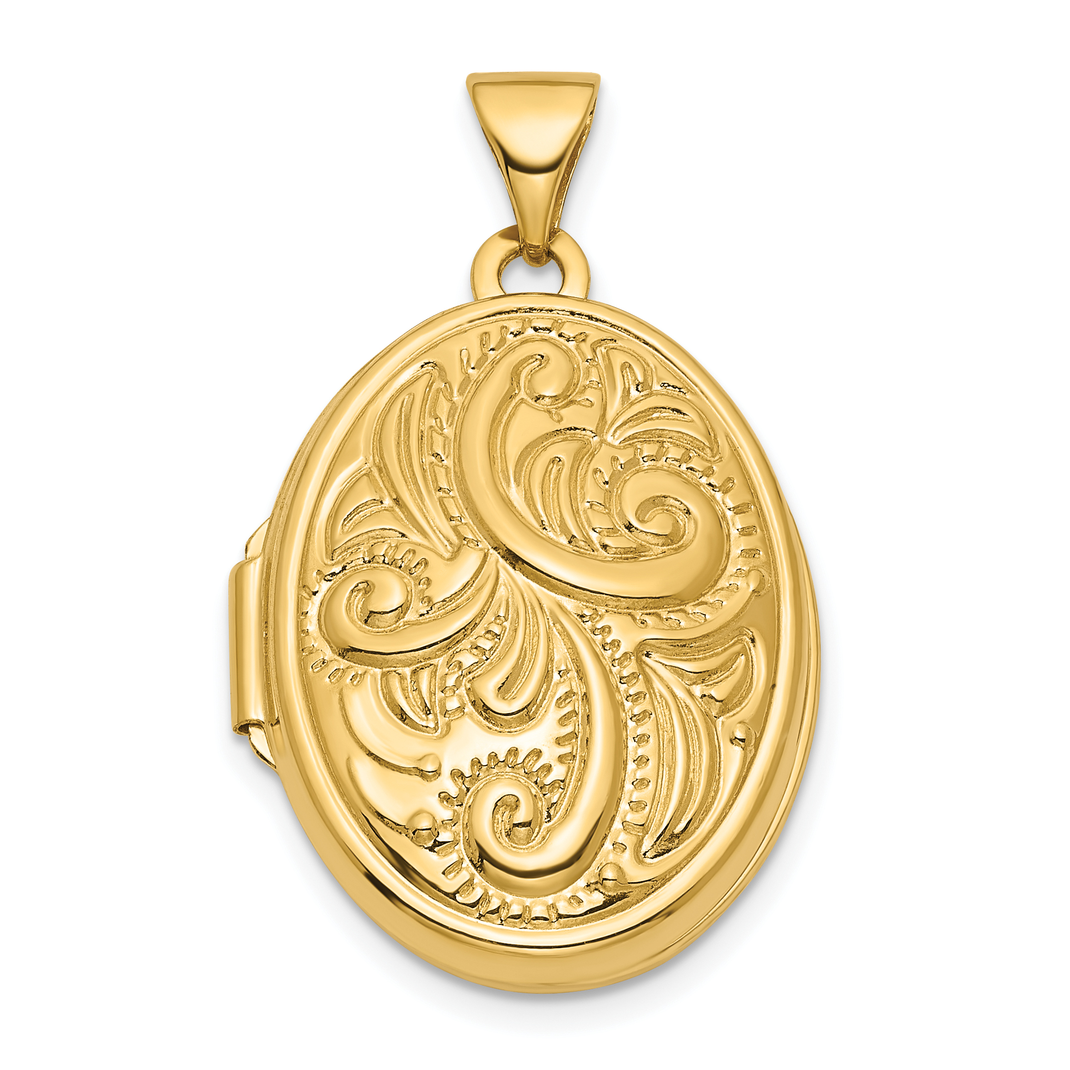 14k Reversible Swirl Design 21mm Oval Locket (XL838)