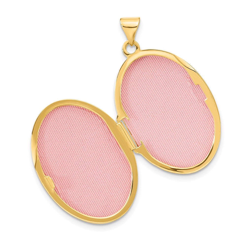 14k Reversible Floral Swirl Design 26mm Oval Locket (XL840)