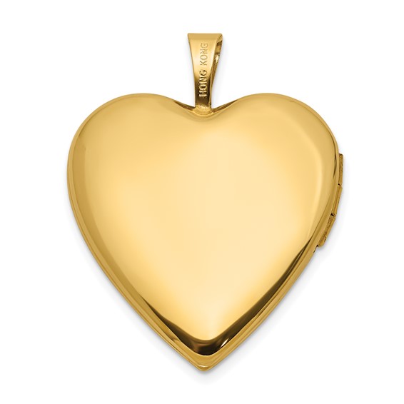 14K Polished Diamond Scrolled 20mm Heart Locket
