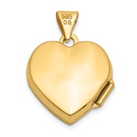 14K Floral I Love You Script 15mm Heart Locket view 3
