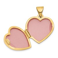 14K Floral I Love You Script 15mm Heart Locket view 4